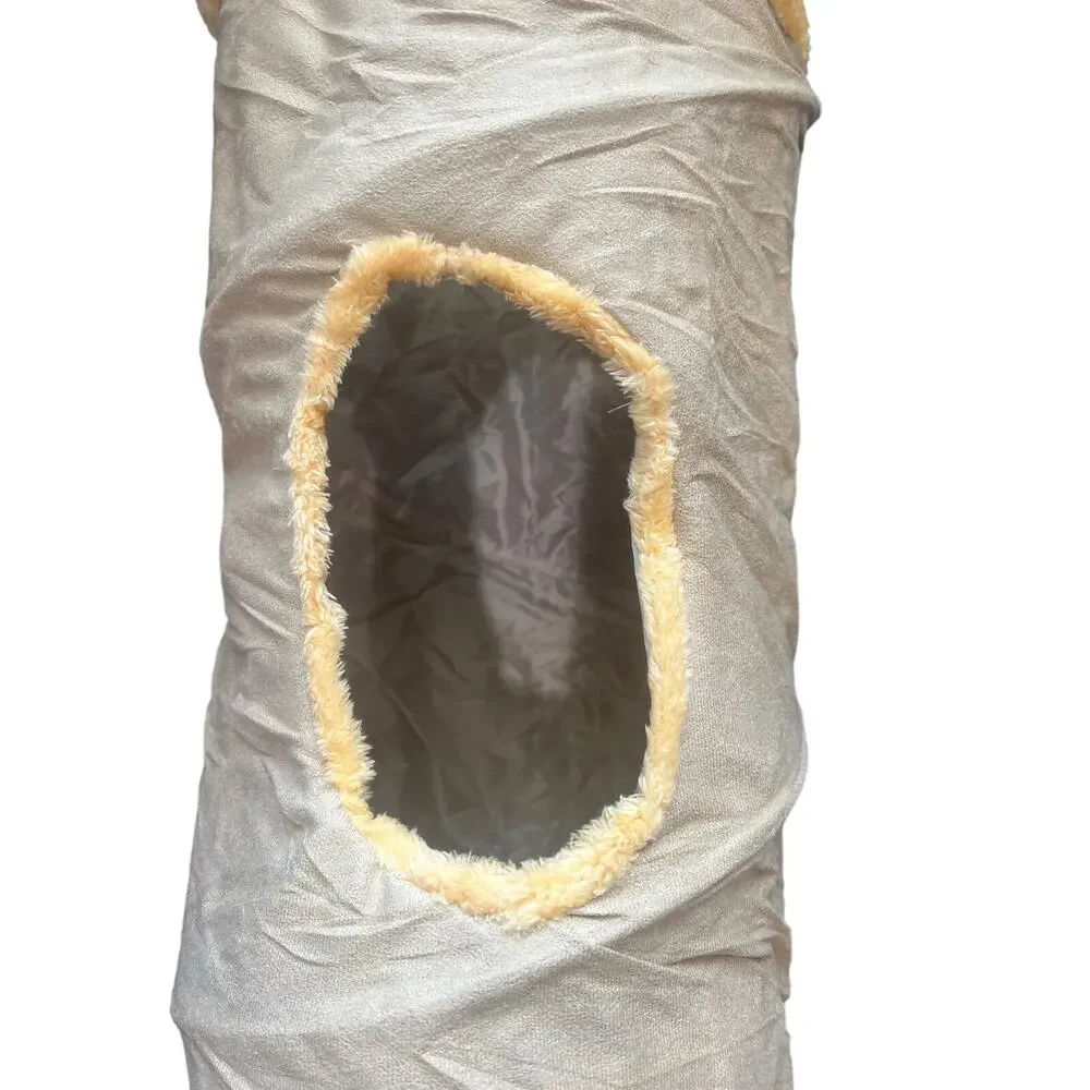 Small animal cat collapsable tunnel with toy hanging ball